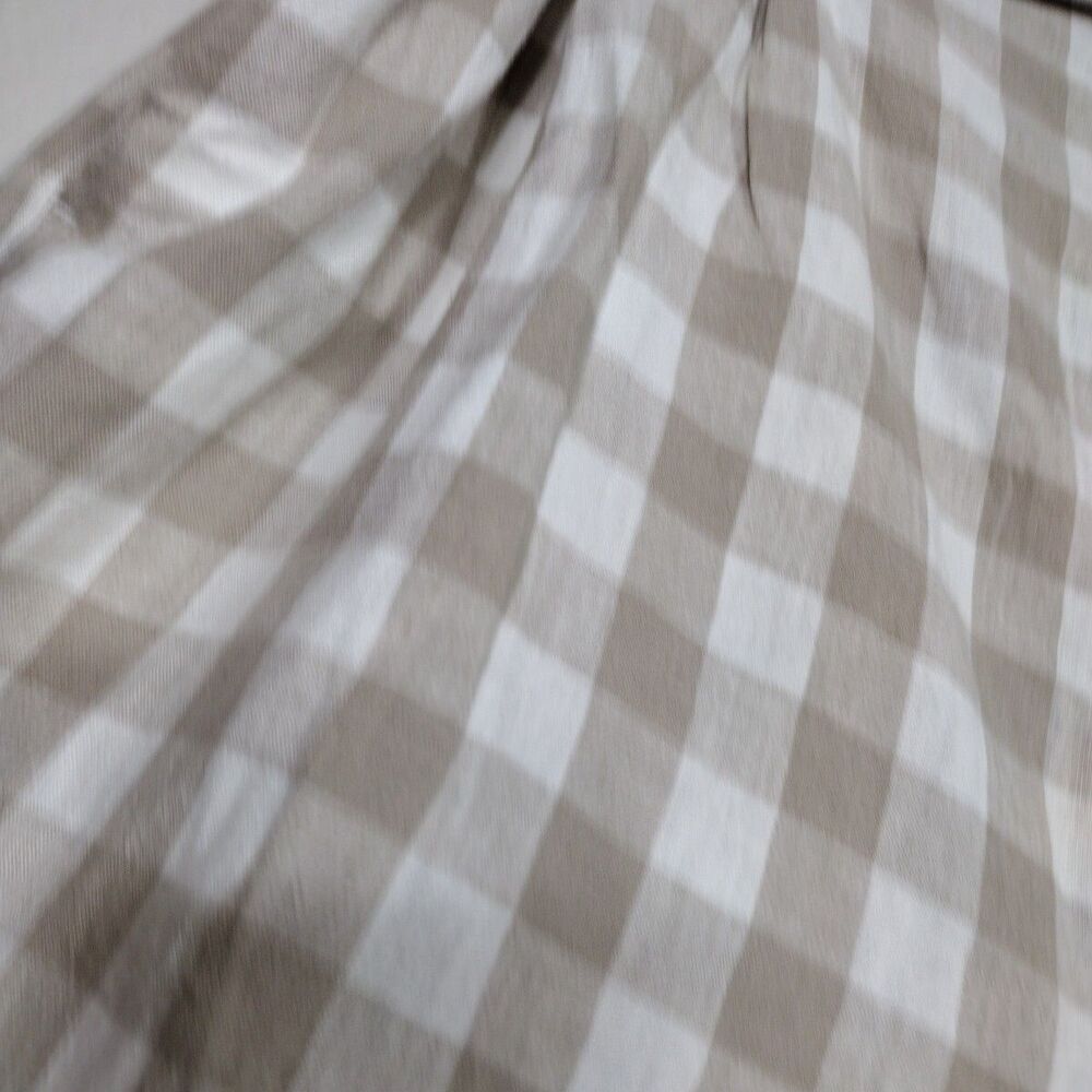Plaid High Rise Linen Short Summer Vacay Size XL Elastic Waist Zipper Pockets - Picture 6 of 12